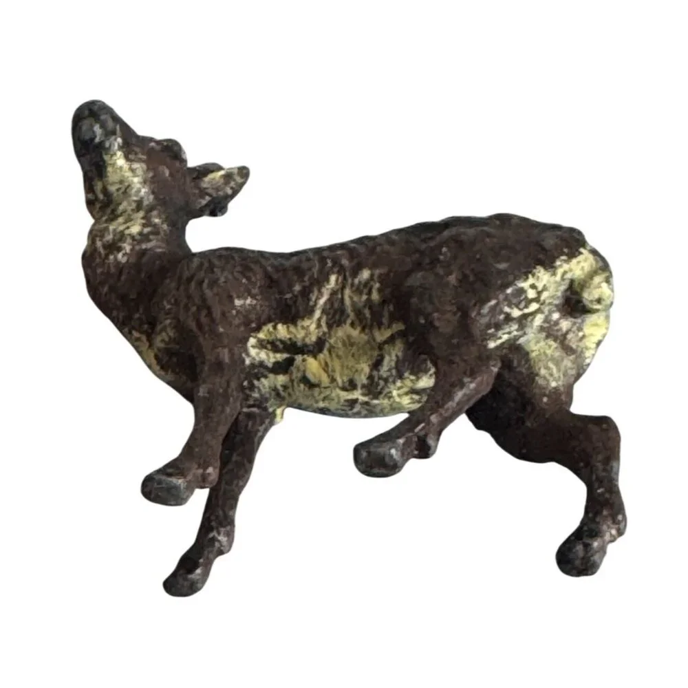 Antique Vienna Bronze Roe Deer Figurine Brown Cold Painted 2 1/4" - Picture 6 of 6